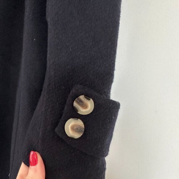 NWT Reiss Leah Longline Overcoat  Sz 6 in Navy Belted Notch Lapel Wool Blend - Picture 10 of 10